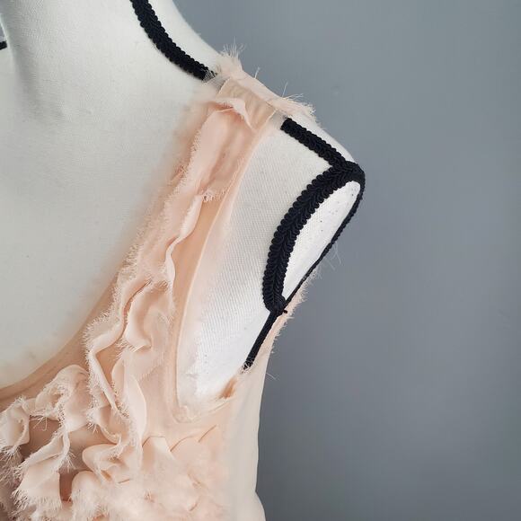 Sugar Lips Pink Sleeveless Sheer Floral Top Blouse S - Picture 4 of 8